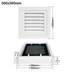 Aluminum Square Air Vent Grille with Mesh – White, 6 Sizes Air Vent Grille Richie's 300x300mm