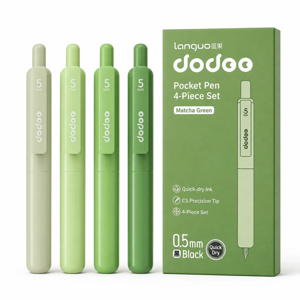 Matcha Green Mini Pocket Gel Pens 0.5mm Fine Point – Set of 4 Gel Pen Set Richie's