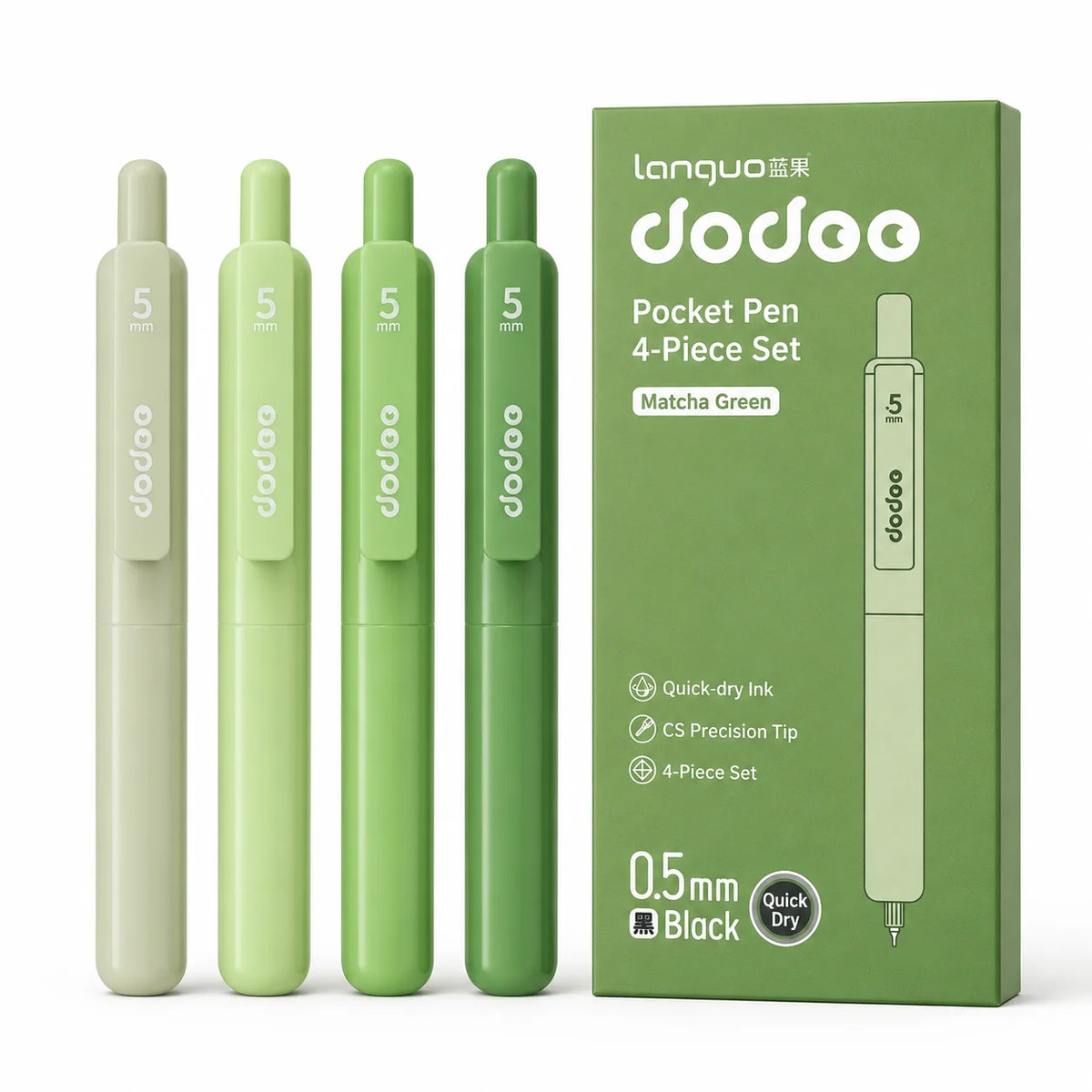 Matcha Green Mini Pocket Gel Pens 0.5mm Fine Point – Set of 4 Gel Pen Set Richie's
