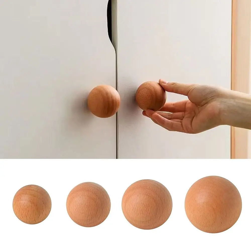 Nordic Beech Wood Round Cabinet Knob & Wall Hook | DIY Décor Wood Cabinet Knob Richie's