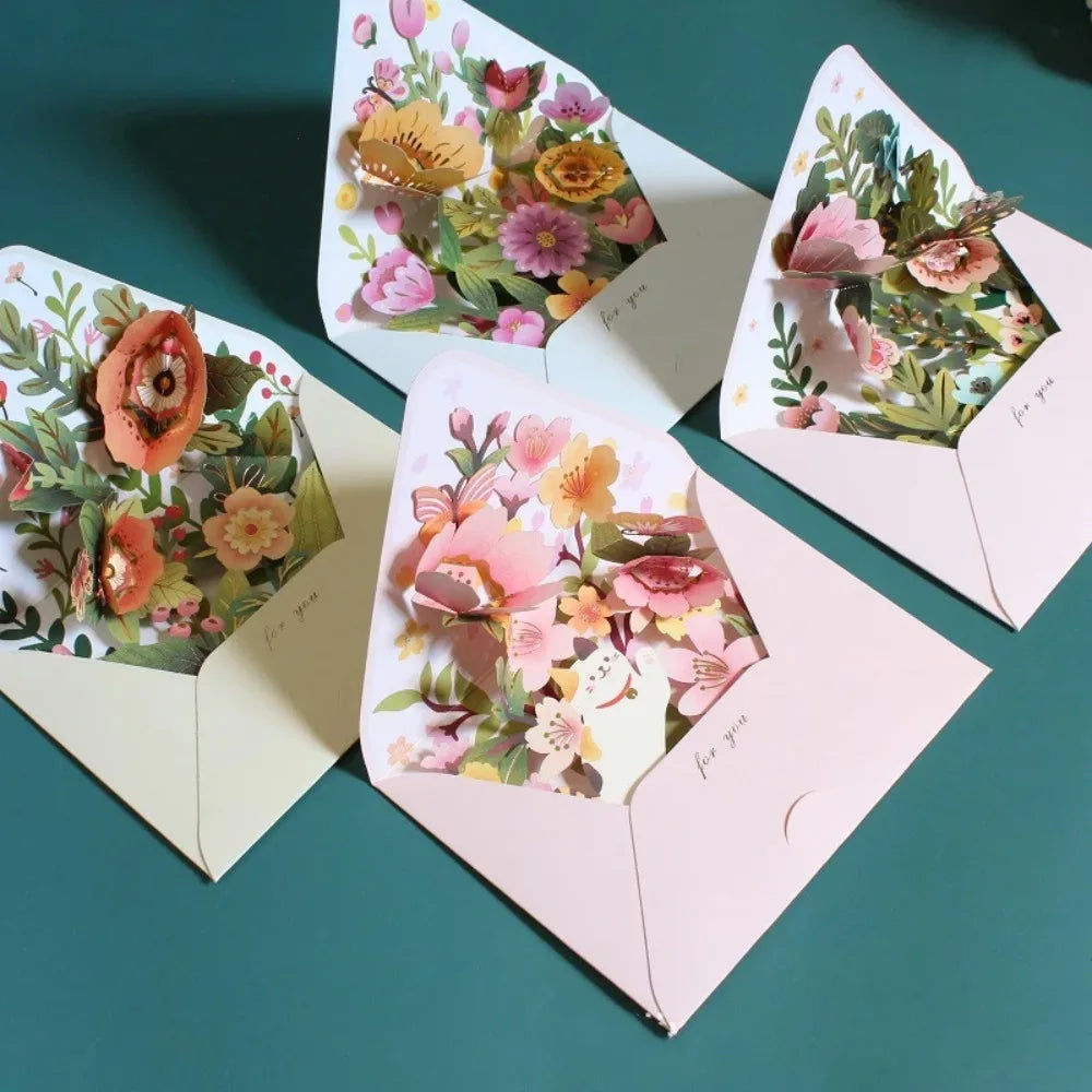 3D Pop-Up Flower Greeting Card with Envelope | Birthday & Holiday Pop-Up Greeting Card Richie's