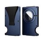 Zeeker Men's Metal Wallet | AirTag Bracket & RFID Blocking Metal Card Wallet Richie's blue Air tag