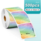 Phomemo 1000pcs Round Thermal Shipping Labels Rainbow Stickers Thermal Shipping Labels Richie's 500pcs ZD