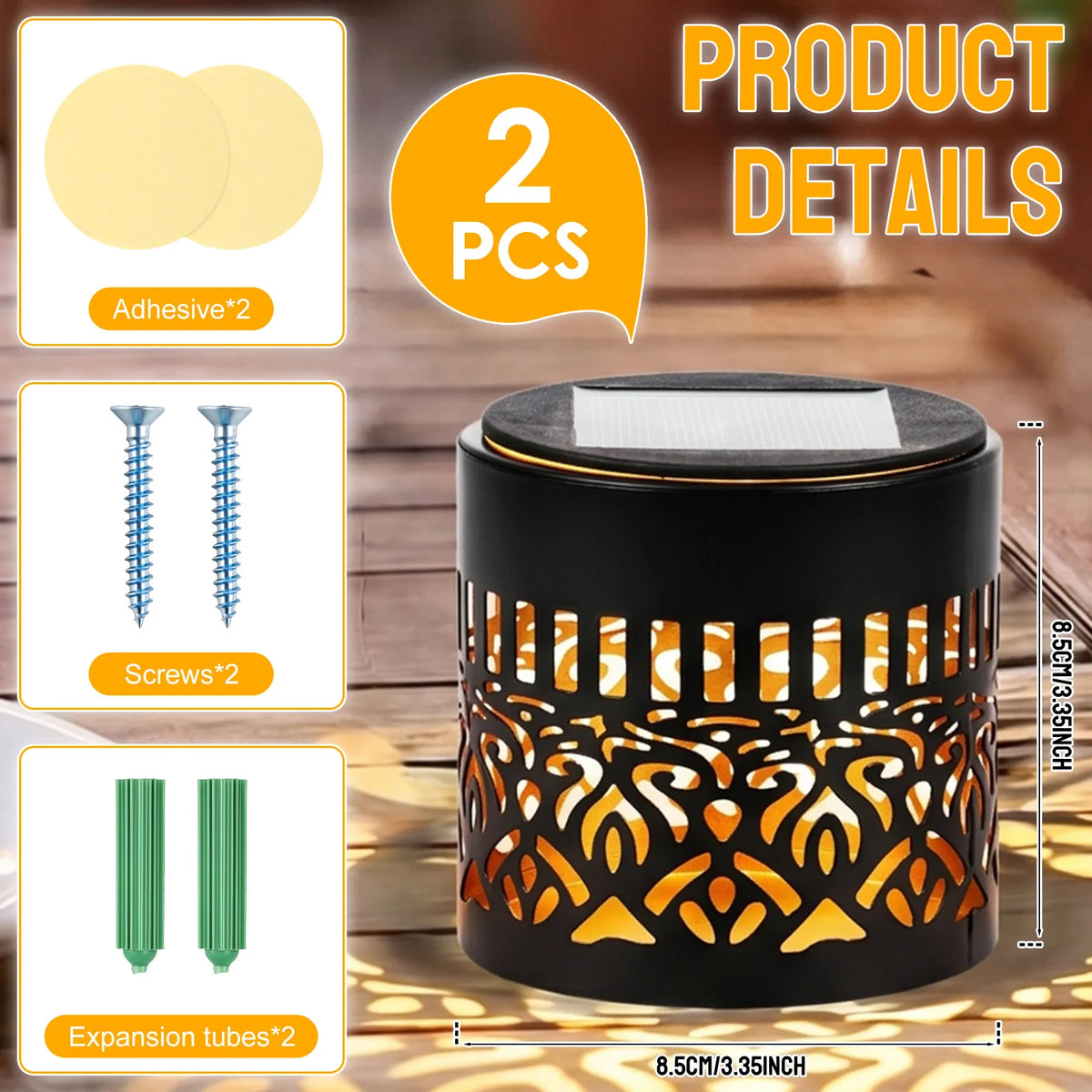Solar Hollow Floral Garden Lanterns – Dusk to Dawn, 2 Pack Solar Garden Lantern Richie's 2pcs