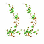 Cherry Blossom Iron-On Embroidery Patches – 2Pcs Floral Appliqué Embroidery Iron-On Patch Richie's Green