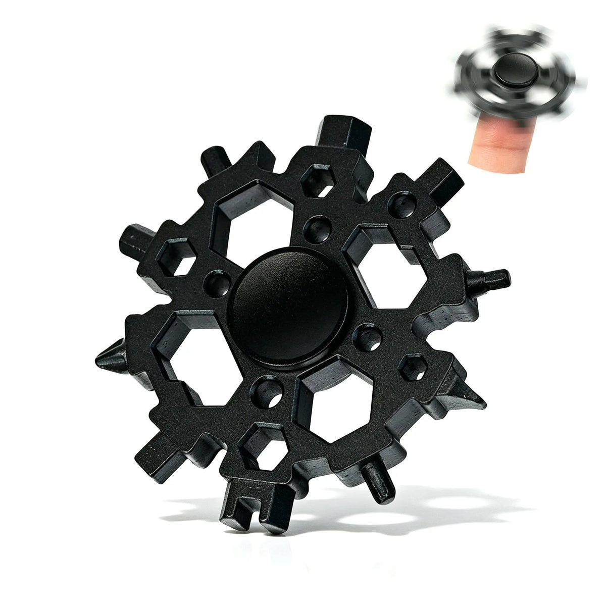 23-in-1 Snowflake Multitool with Fidget Spinner | EDC Pocket Tool EDC Multitool Richie's black