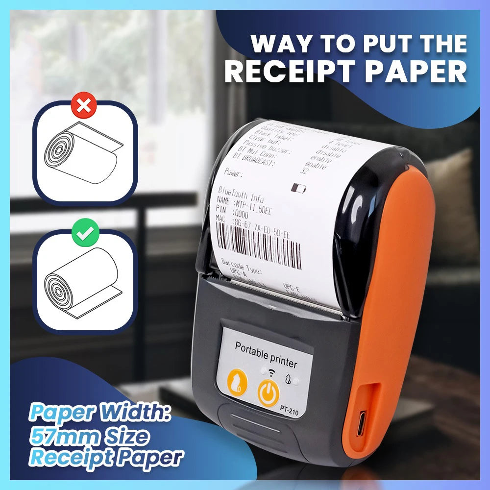 GOOJPRT PT-210 58mm Bluetooth Thermal Printer | Android iOS Bluetooth Thermal Printer Richie's