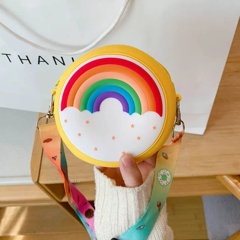 Kids Donut Round Crossbody Bag Rainbow Girls Shoulder Handbag Kids Crossbody Bag Richie's
