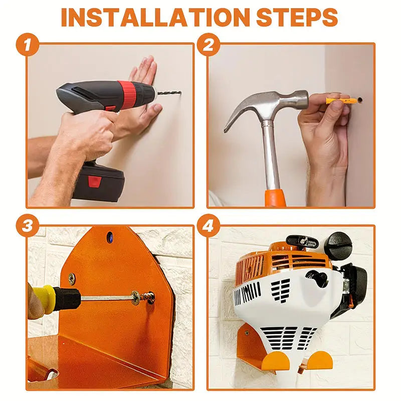 Wall-Mounted Garage Trimmer Rack & Garden Tool Hanger Garden Tool Rack Richie's