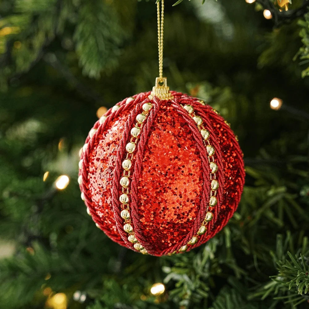 Pearl Foam Christmas Ball Ornament | Ribbed Wave Tree Decor Christmas Tree Ornament Richie's
