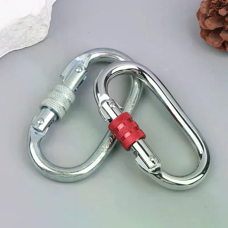 Carbon Steel O-Ring Carabiner 25KN Climbing Safety Lock Buckle Climbing Carabiner Richie's