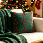 Chenille Christmas Tree Pillow Cover – Embroidered Holiday Cushion Throw Pillow Cover Richie's B