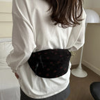 Corduroy Fanny Pack Waist Bag – Unisex Strawberry & Plaid Belt Bag Fanny Pack Richie's