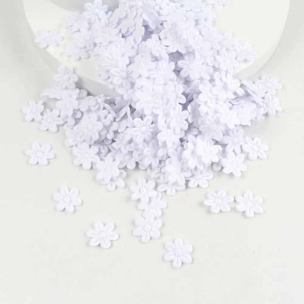 100pcs 2CM Felt Five-Petal Flower Stickers – DIY Hair Accessories Craft Flower Stickers Richie's White