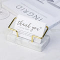 Marble Business Card Holder with Gold Metal Frame | Desktop Business Card Holder Richie's golden 1pc
