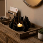3D Printed Black Cat Ring Candle Holder Set of 6 | PLA Candle Holder Set Richie's