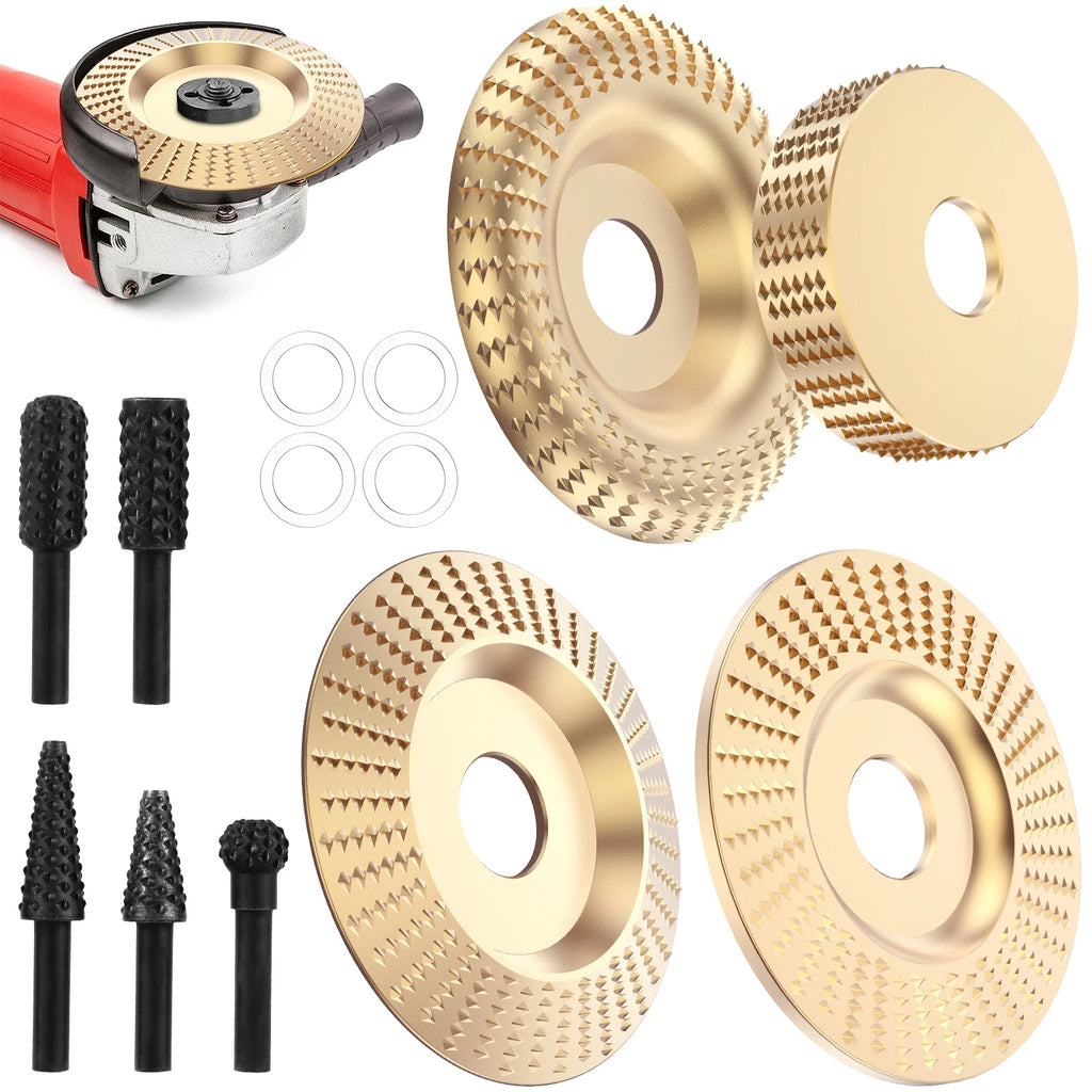 Wood Carving Disc Set – Angle Grinder Grinding Wheel & Burr Rasp Wood Carving Disc Set Richie's Gold Black 9pcs