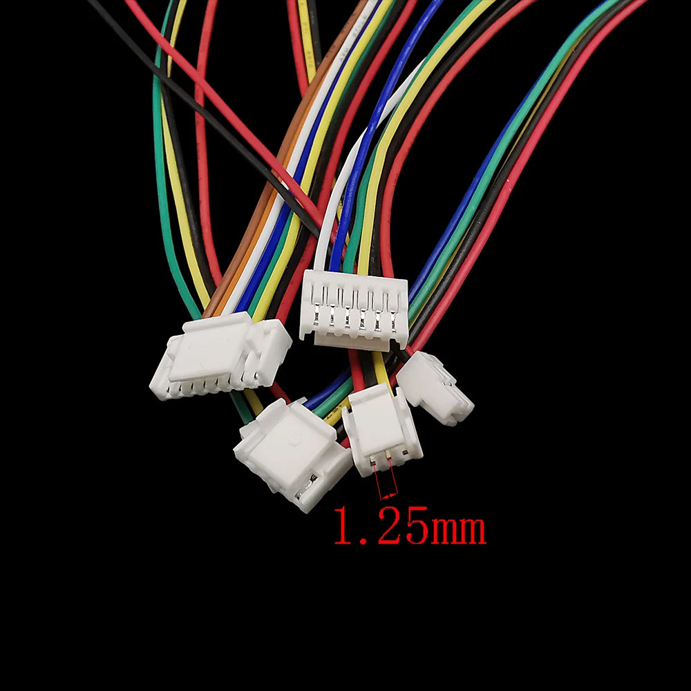 10Pcs JST GH 1.25mm Connector Cable 28AWG 2–10 Pin Single/Double JST Wire Connector Richie's