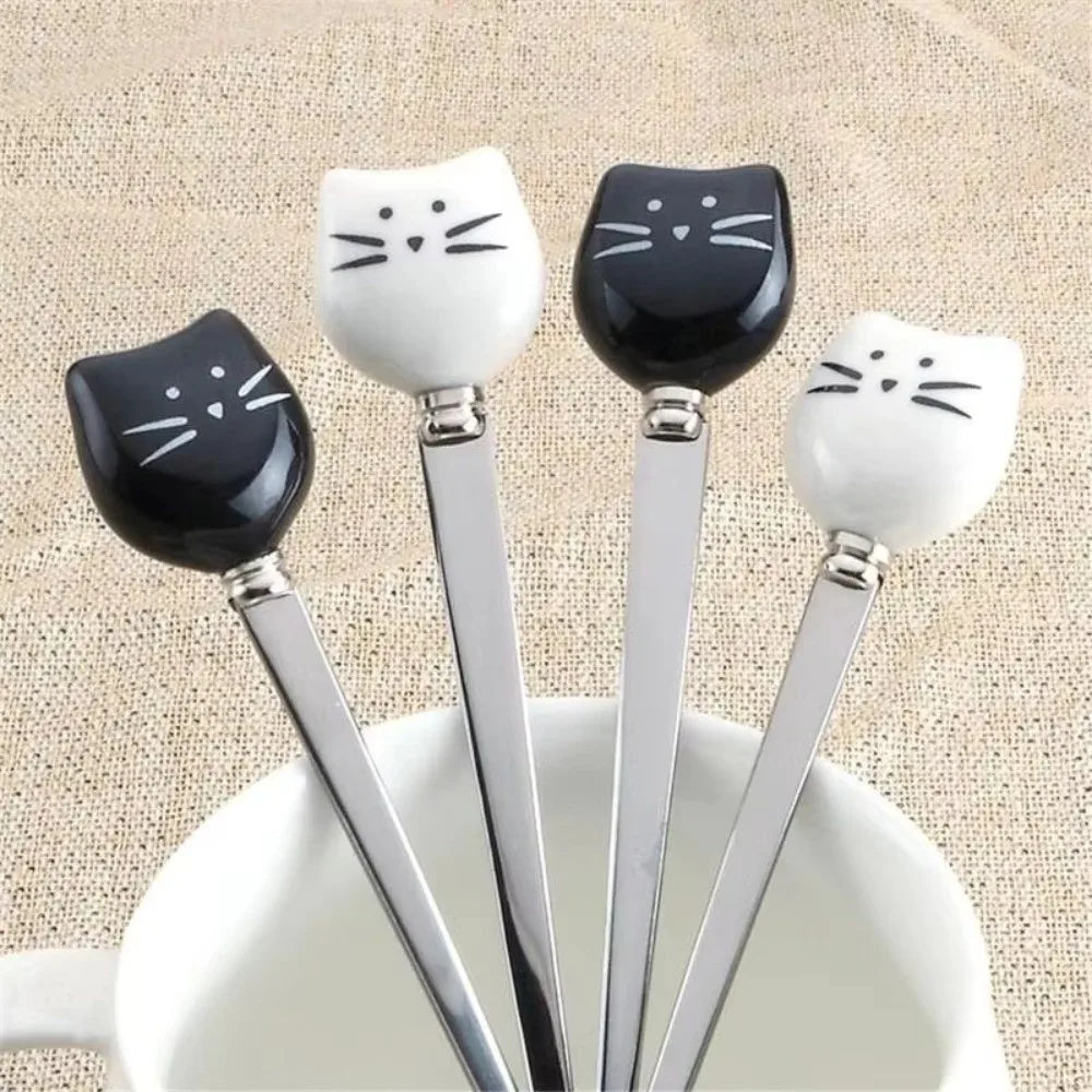 Cartoon Cat Stainless Steel Dessert Spoon – Coffee & Ice Cream Novelty Dessert Spoon Richie's