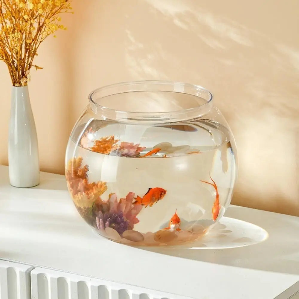 Round Clear Plastic Fish Bowl – Lightweight Small Aquarium Plastic Fish Bowl Richie's