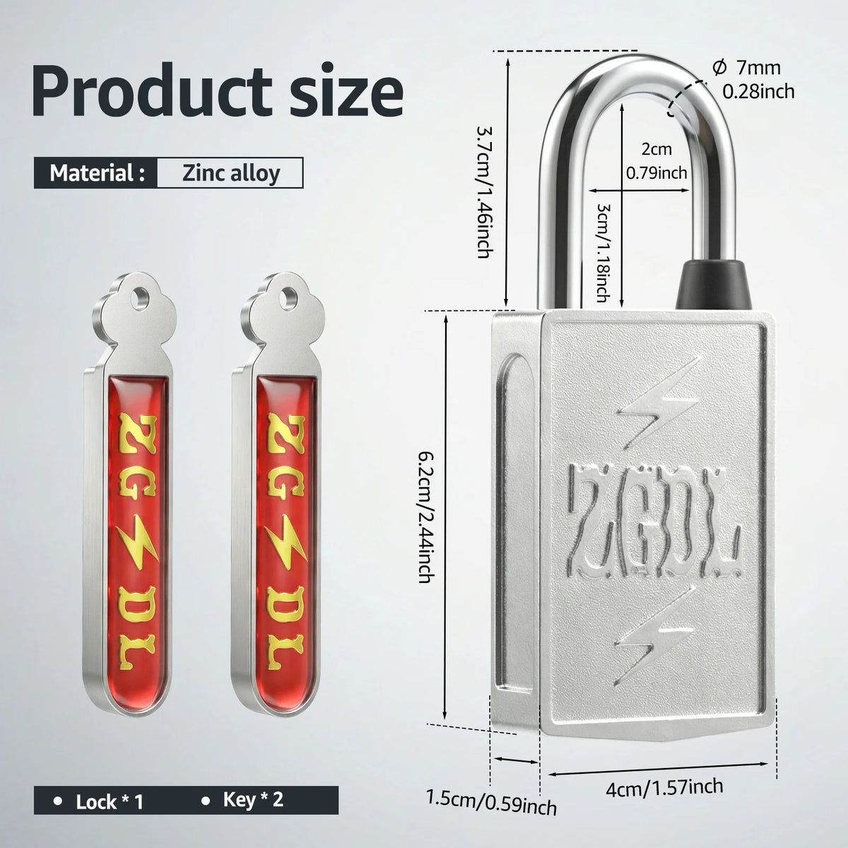 Keyless Magnetic Padlock – 304 Stainless Steel Anti-Theft Lock Magnetic Padlock Richie's 1pc