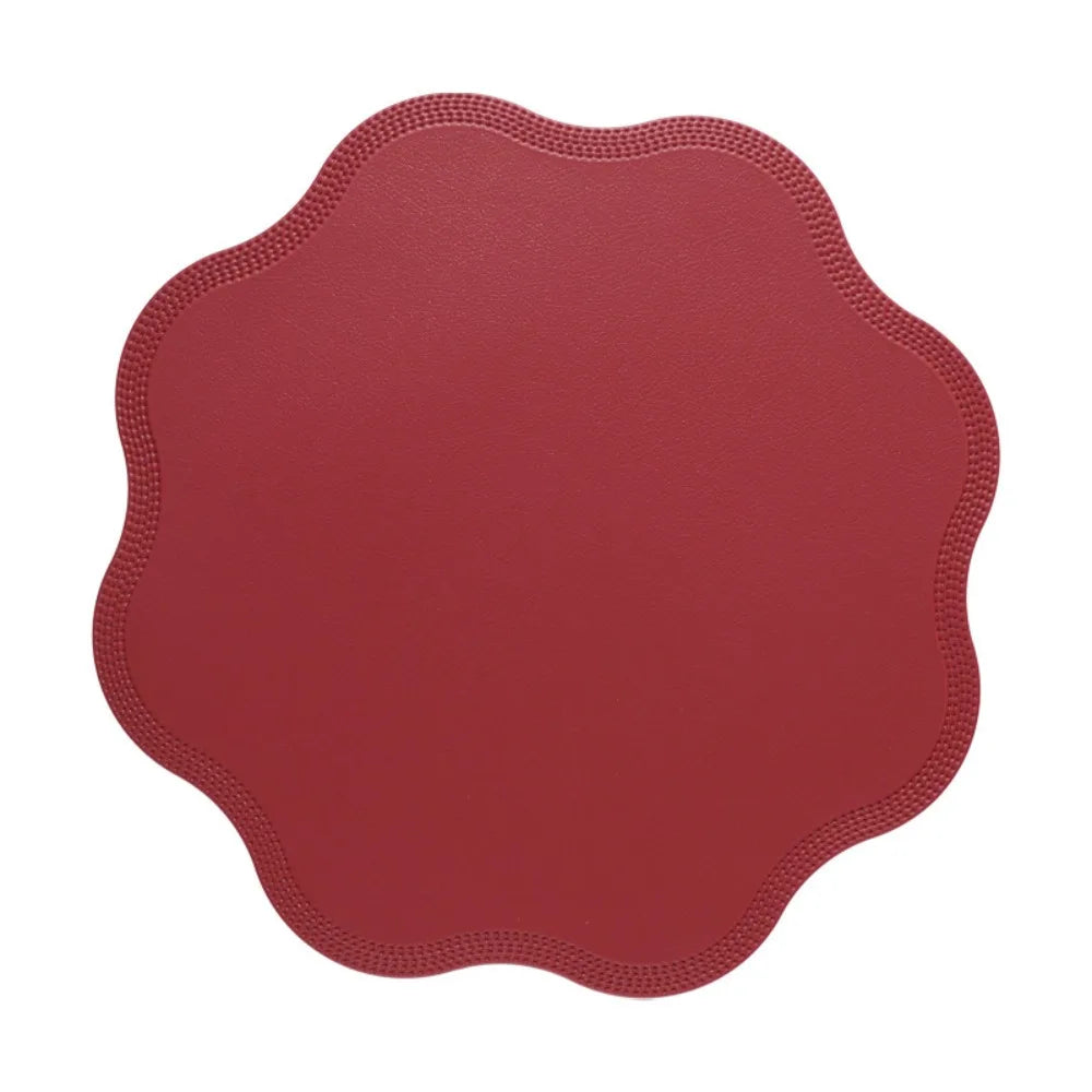 Flower Shaped PVC Placemat – Heat-Resistant & Waterproof Table Placemat Richie's Red 38-38cm