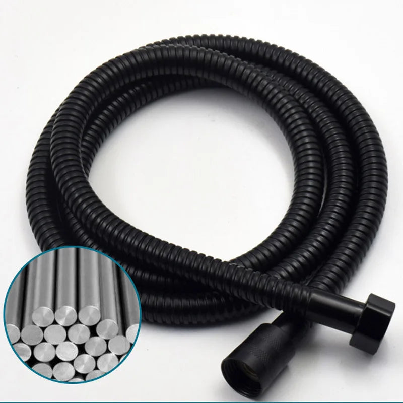 Black Stainless Steel Flexible Shower Hose Long Extension Shower Hose Richie's