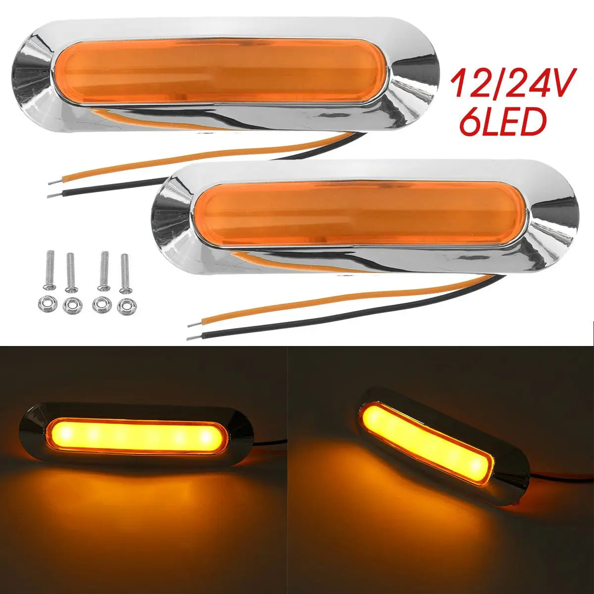 2PCS LED Side Marker Lights 12V/24V – Truck Trailer Van LED Marker Lights Richie's