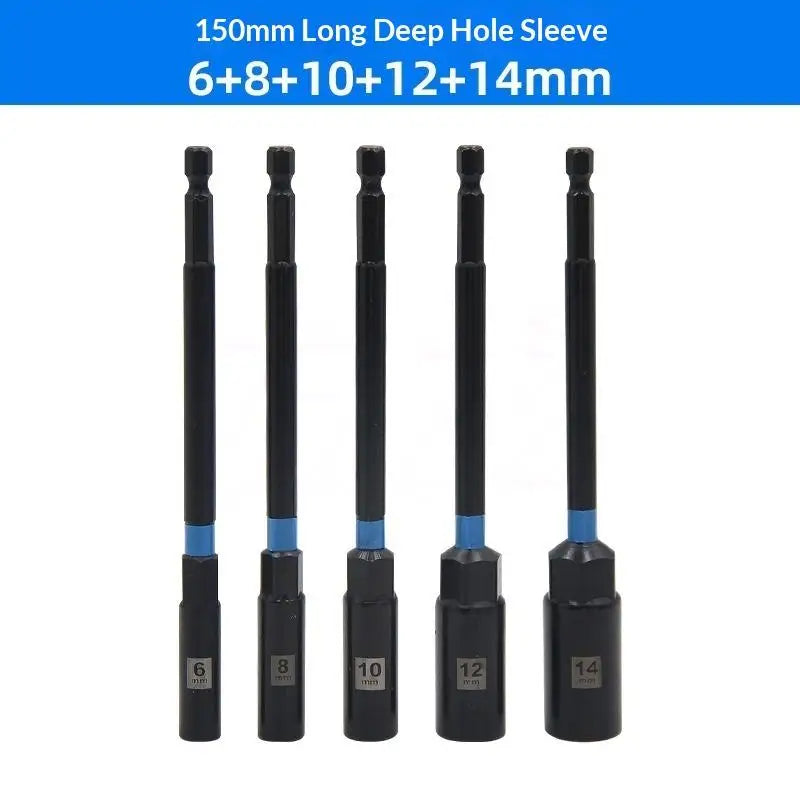 150mm Hex Nut Driver Extension Sleeve 6–14mm Socket Adapter Socket Wrench Adapter Richie's A6
