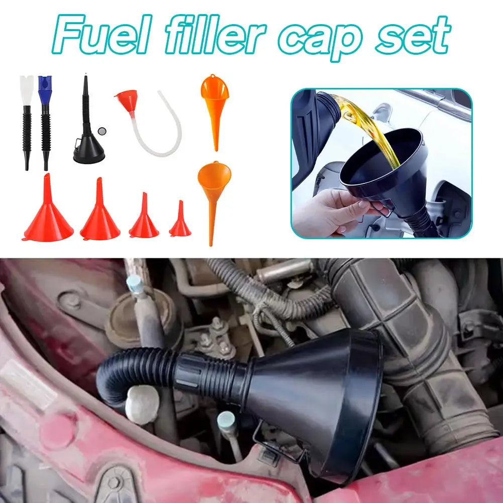 Automotive Fuel Oil Funnel Set – Flexible Long Neck & Filter Automotive Funnel Set Richie's