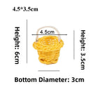 Handmade Round Wicker Basket – Hand-Woven Rattan Storage Hamper Wicker Storage Basket Richie's Yellow