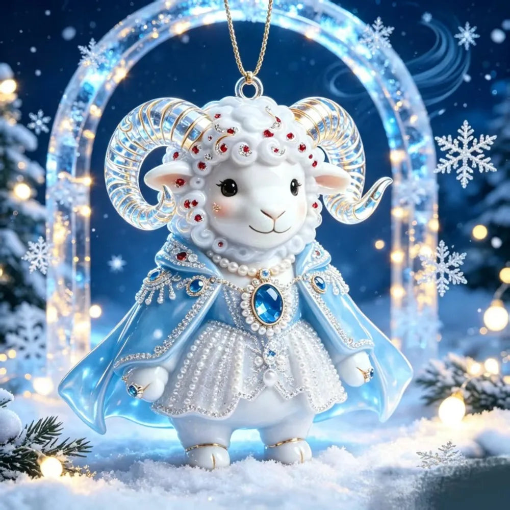 Shining Goat Bag Charm – Rhinestone Acrylic Pendant Ornament Bag Charm Pendant Richie's Style 5