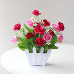 Pink Artificial Potted Flowers – Faux Plant Indoor Home Décor Artificial Potted Flower Richie's Red