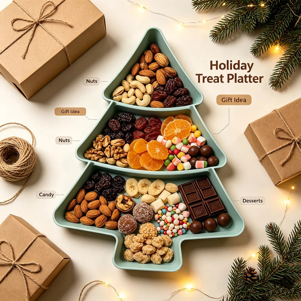 Christmas Tree Silicone Serving Tray – Holiday Snack Platter Silicone Serving Tray Richie's