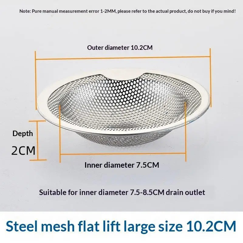 Stainless Steel Sink Drain Strainer Set – Fine Mesh, 3 Sizes Sink Drain Strainer Richie's M Silver
