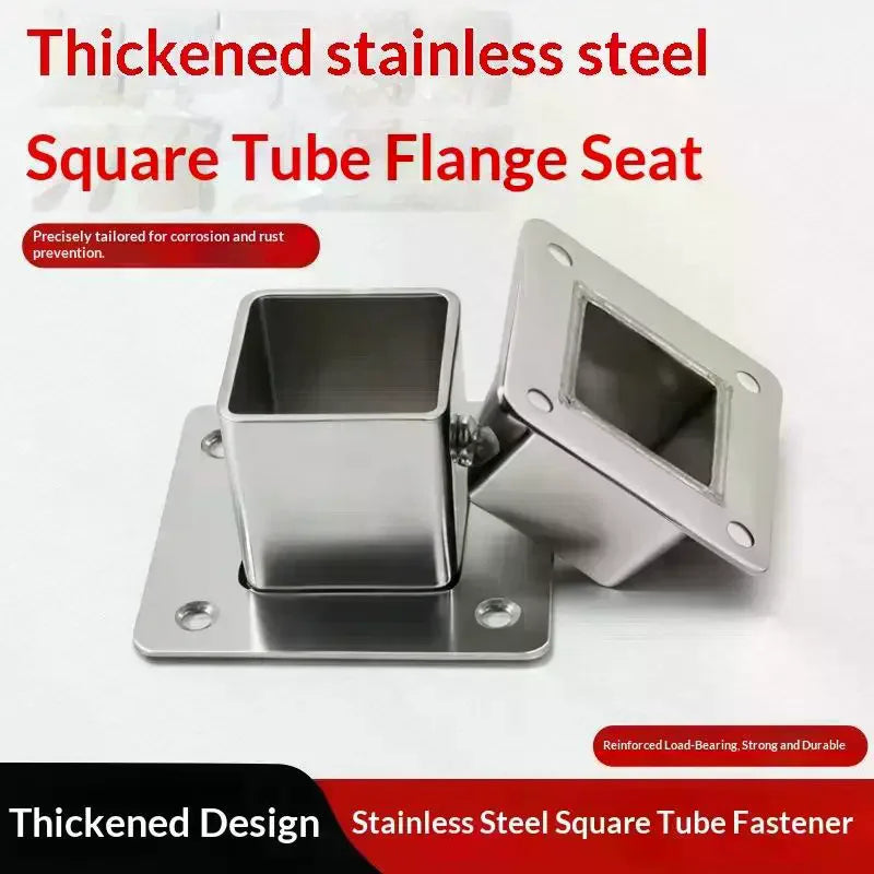 Stainless Steel Square Tube Flange Base Connector 25/30/35mm Tube Flange Connector Richie's