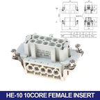 HDC-HE Heavy Duty Connector 6–24 Core 16A 500V Aviation Plug Industrial Connector Insert Richie's 10P Female