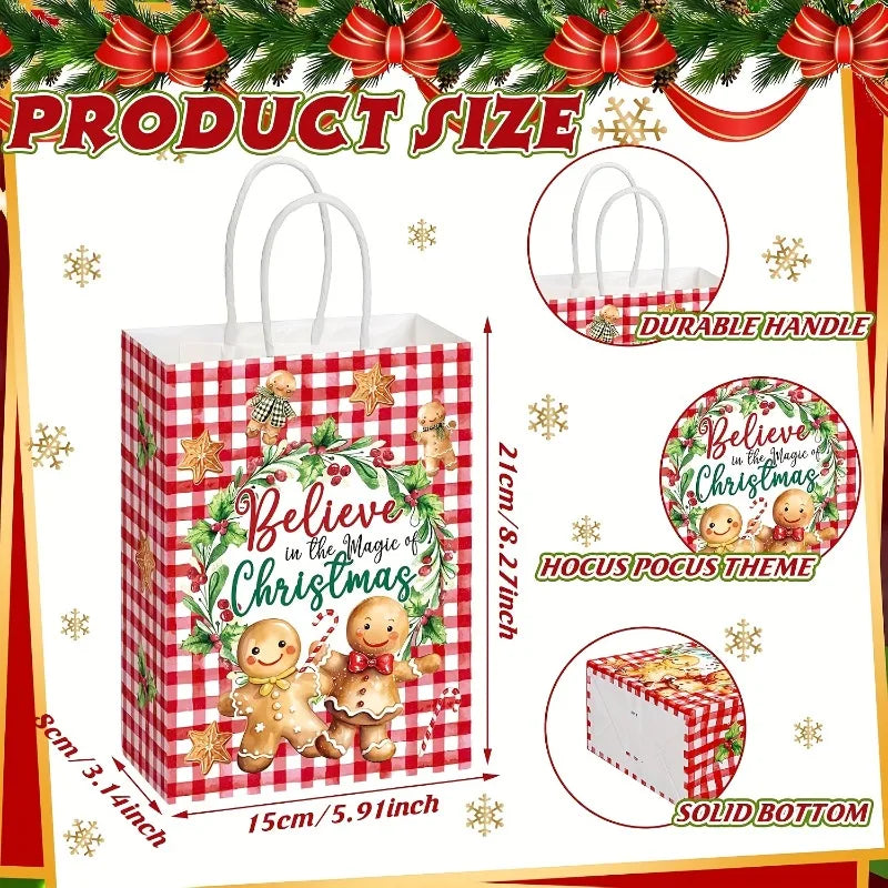 Christmas Paper Treat Bags with Handles – 6/12/24 Pack Christmas Gift Bags Richie's