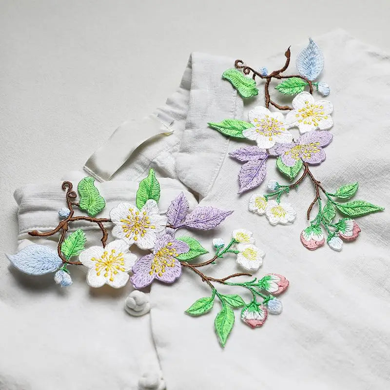 Flower Embroidery Iron-On Patch – DIY Appliqué for Clothes & Bags Embroidery Patch Richie's