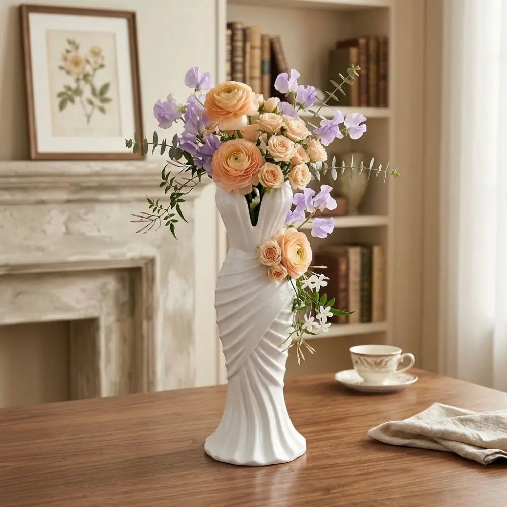 3D Printed Gown-Shaped Flower Vase | Elegant Dress Design Decorative Vase Richie's