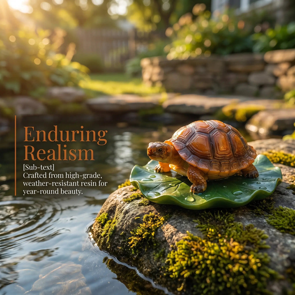 Floating Turtle Lotus Leaf Figurine – Garden Pond Décor Garden Pond Figurine Richie's