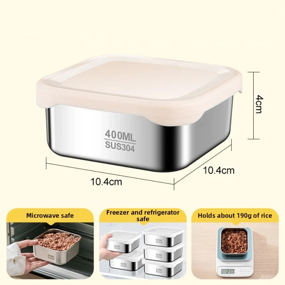 304 Stainless Steel Food Storage Container with Silicone Lid Food Storage Container Richie's