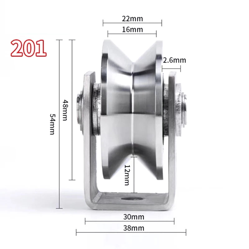 Stainless Steel Sliding Door Roller Pulley U V H Shape + Bearing Sliding Door Pulley Richie's V shape