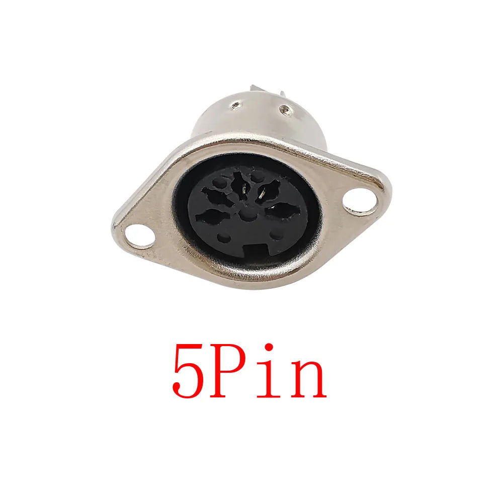DIN 3 4 5 6 8 Pin Male Plug Female Socket Connector 2Pcs DIN Connector Richie's 5Pin-KP-2Pcs