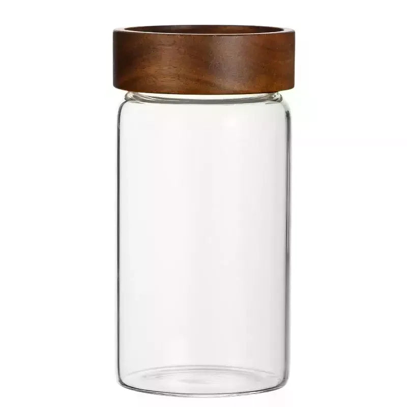 Airtight Glass Coffee Bean Storage Jar with Wood Lid Glass Storage Jar Richie's