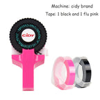 CIDY Mini Handheld Label Maker 3D Embossing Typewriter Machine Handheld Label Maker Richie's pink