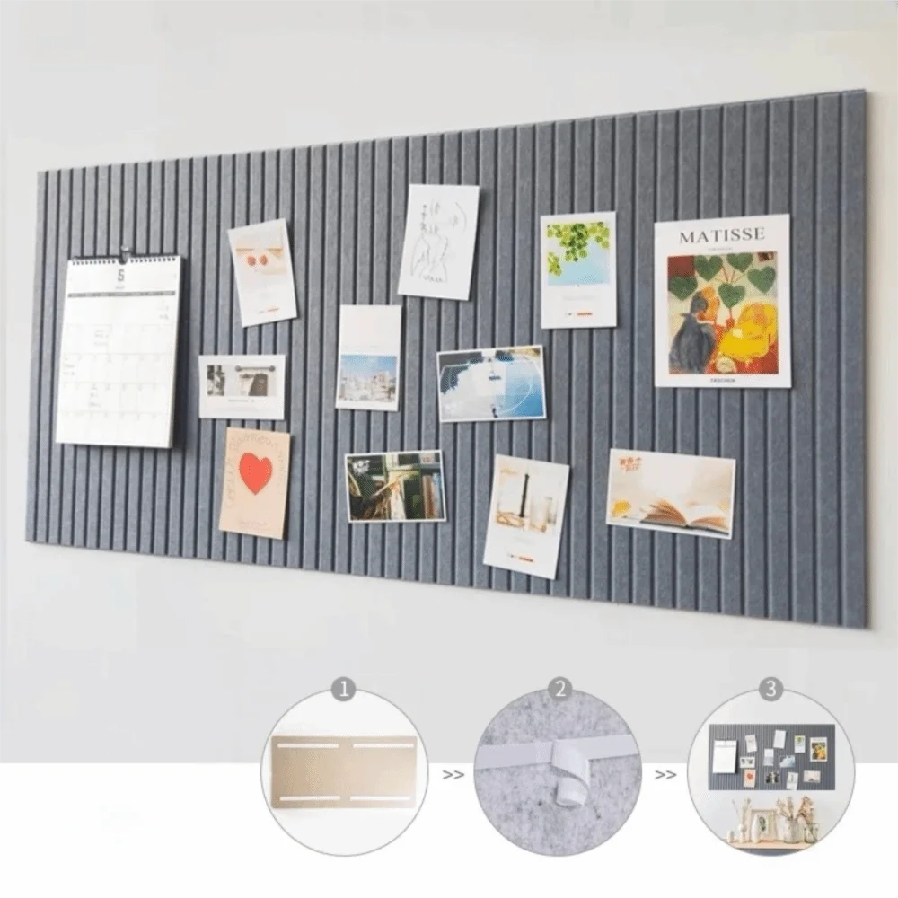 Self-Adhesive Felt Bulletin Board 40x60cm – No-Drill Wall Decor Felt Bulletin Board Richie's Grey