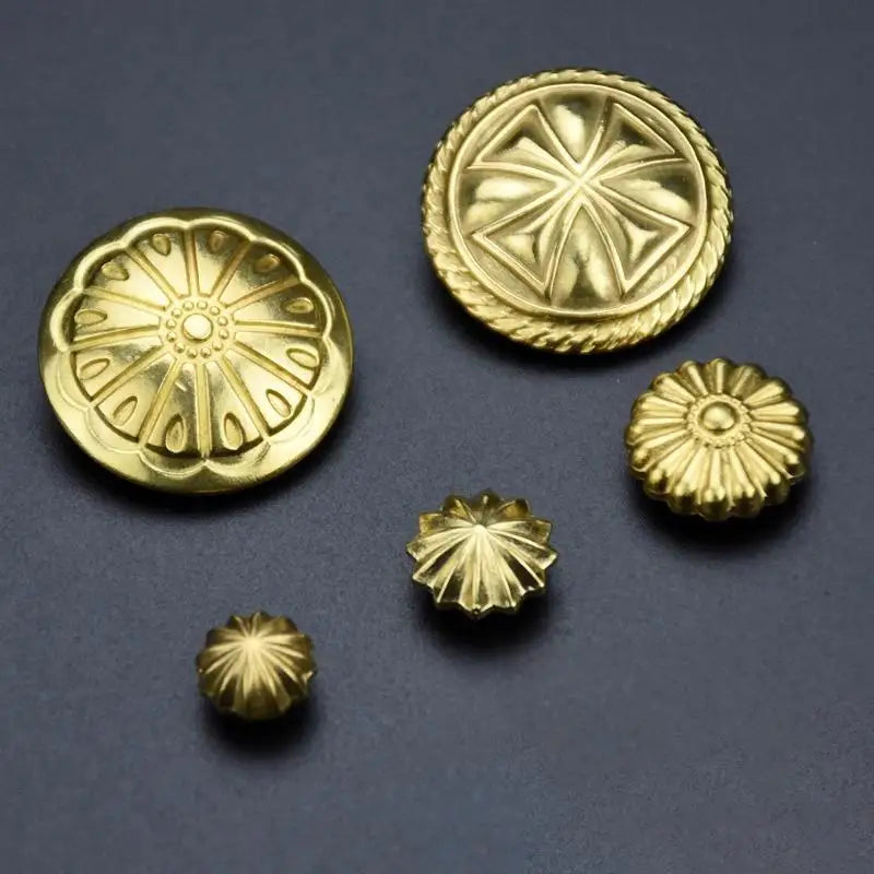 Solid Brass Chrysanthemum Rivets for DIY Leathercraft & Bags Decorative Leather Rivets Richie's