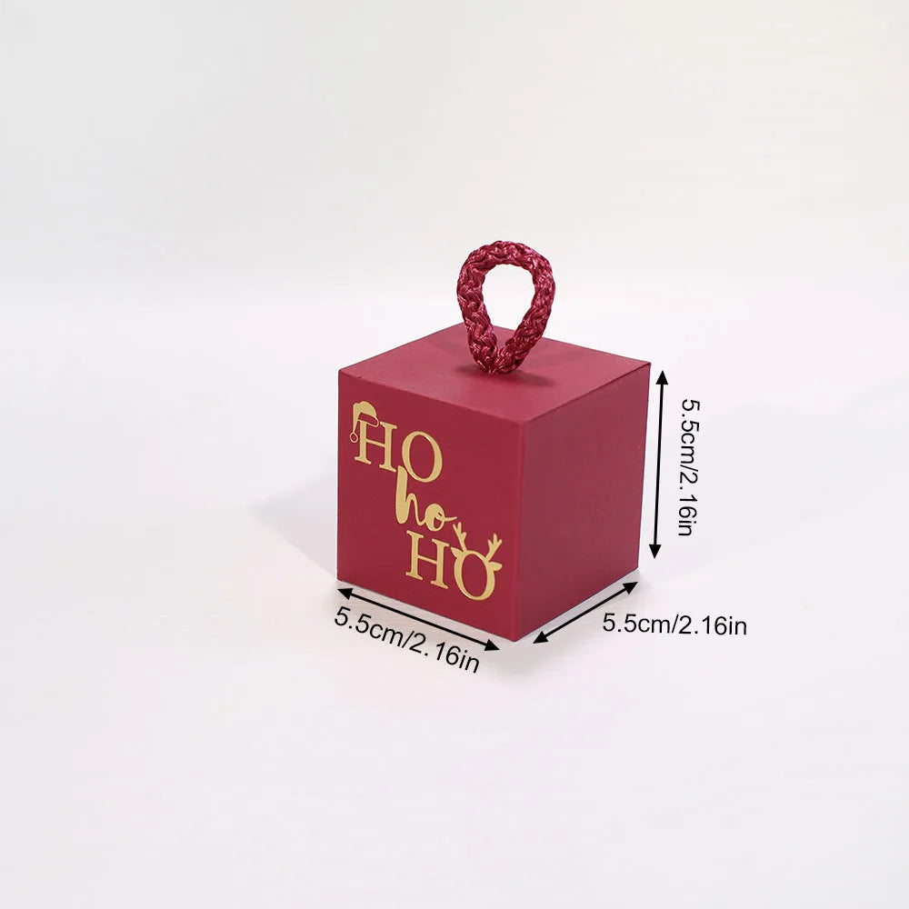 10pcs Christmas Cube Gift Boxes with Rope Handle | Favor Boxes Holiday Gift Boxes Richie's