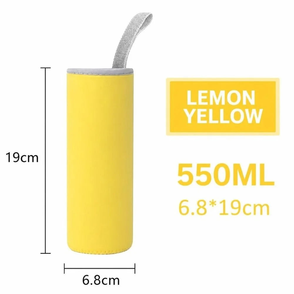 Neoprene Water Bottle Sleeve with Handle – 420/550ml Bottle Sleeve Richie's Lemon Yellow 550ml